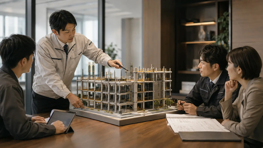 社内での施工説明における建設模型の活用