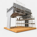 1/16 展示モデル 押し出し式吊り足場｜RE'PUSH工法模型のアイキャッチ